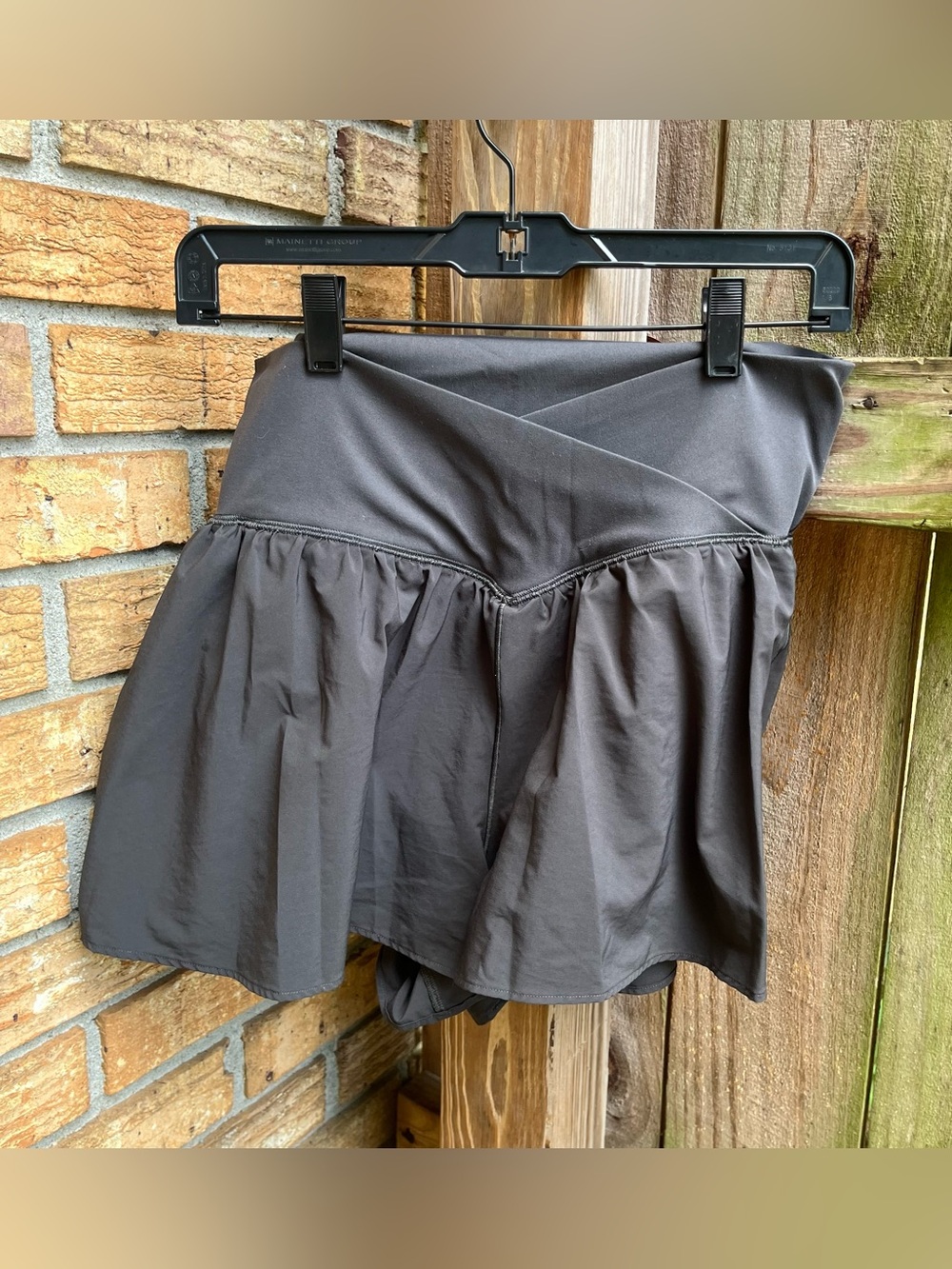 Offline by Aerie Charcoal Gray Crossover Waist Athletic Shorts